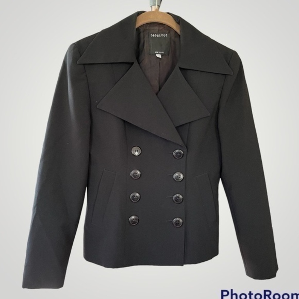 Casual Corner Women's Black Double-Breasted Blazer